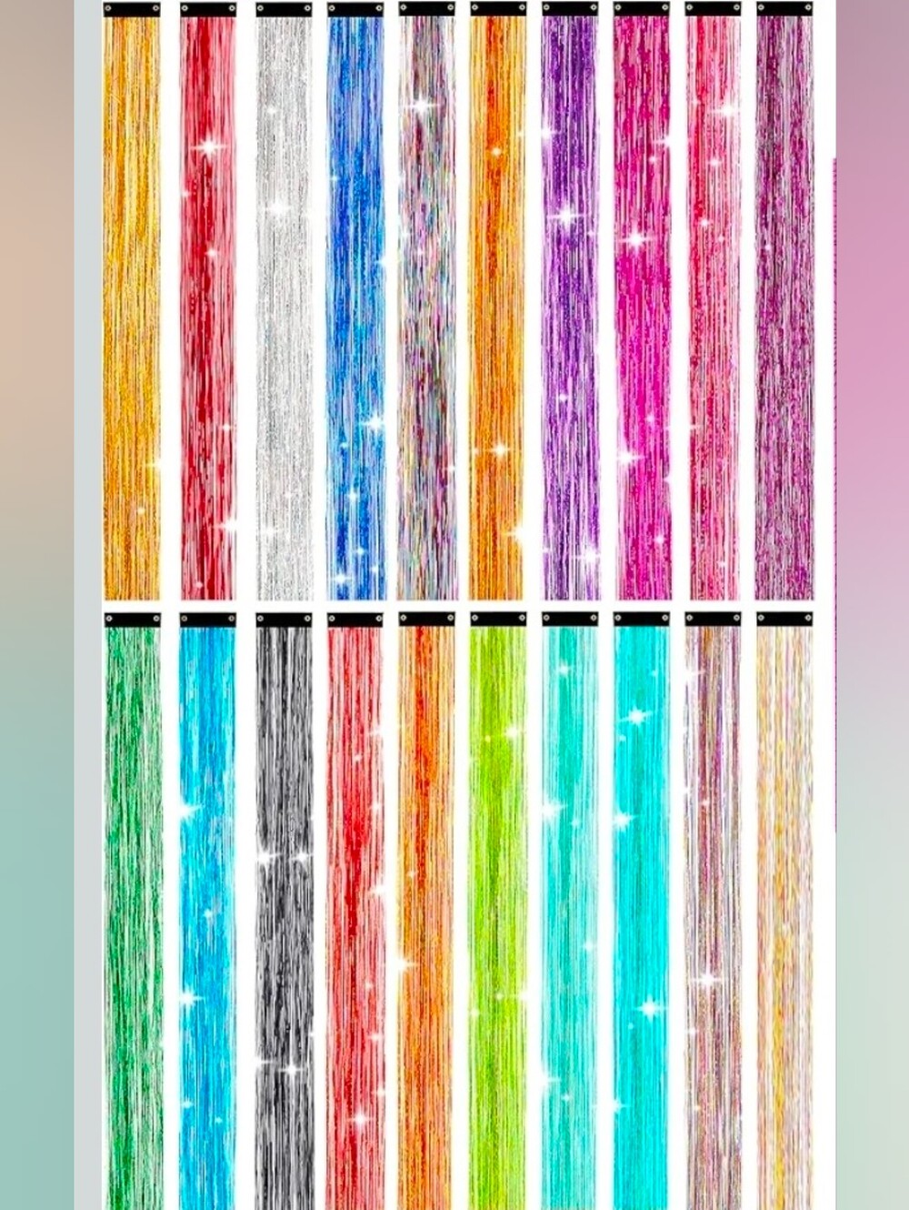 20 Colors Fairy Hair Clip-Ins; Heat Resistant 80 strands Each Color